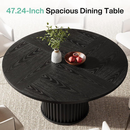 Runder Esstisch 120cm Schwarz – Moderner Esszimmertisch für 4-6 Personen