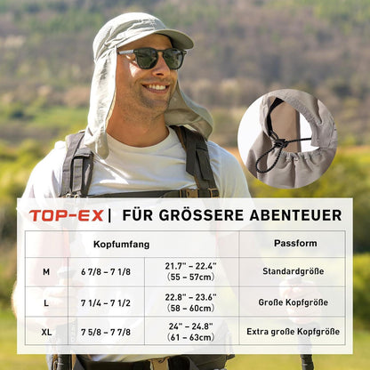 Baseball Cap Herren XL/XXL mit Nackenklappe & UV-Schutz