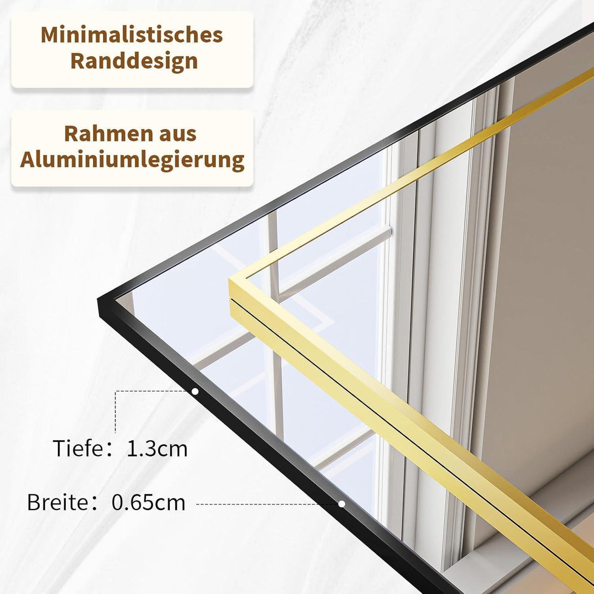 Großer Standspiegel 171x76cm | Ganzkörperspiegel mit Ständer & Wandmontage