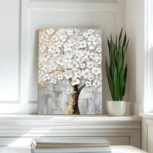 Gerahmtes Blumenbaum-Leinwandbild - Wandkunst für Wohnzimmer