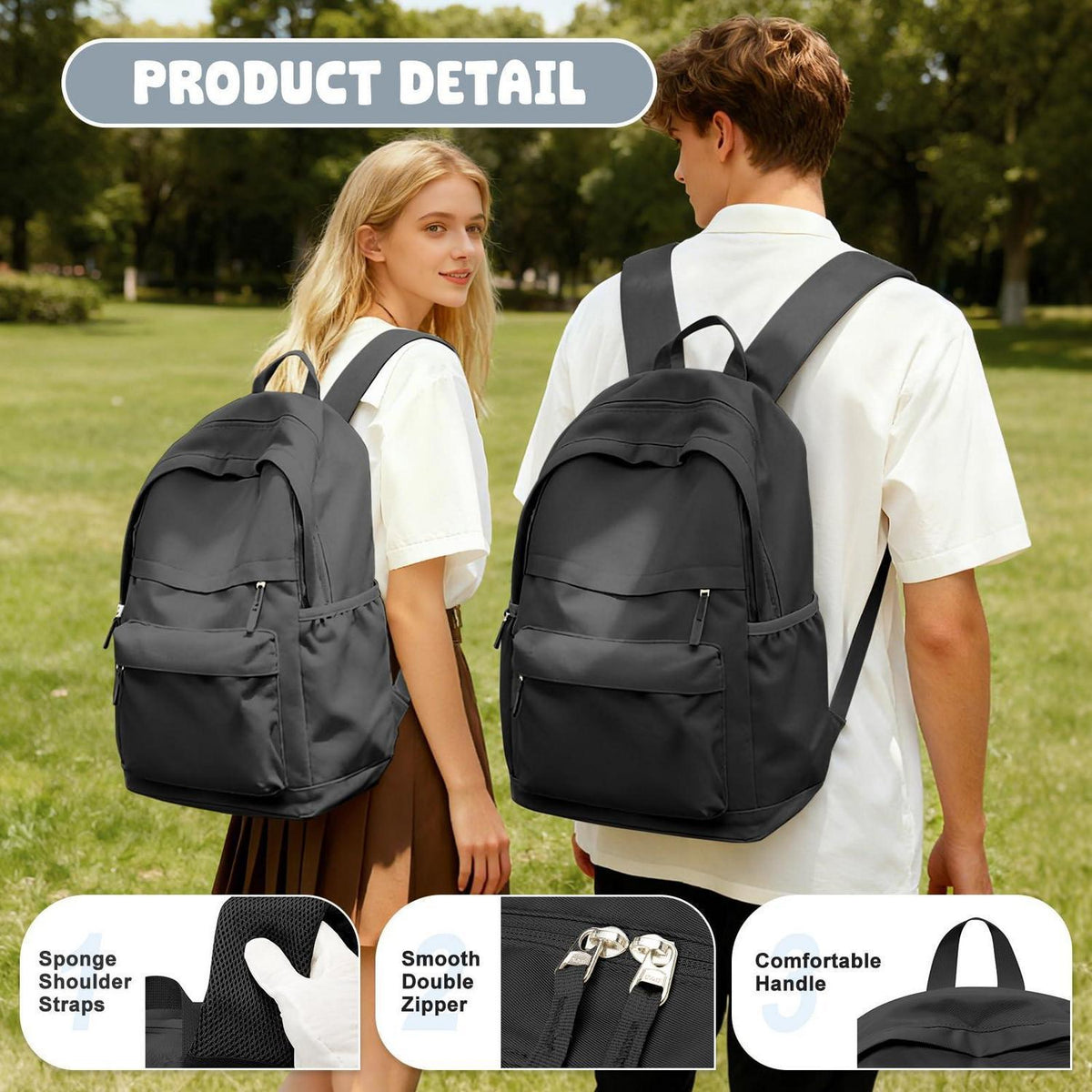 Schulrucksack Mädchen Schwarz – Laptopfach & Diebstahlschutz