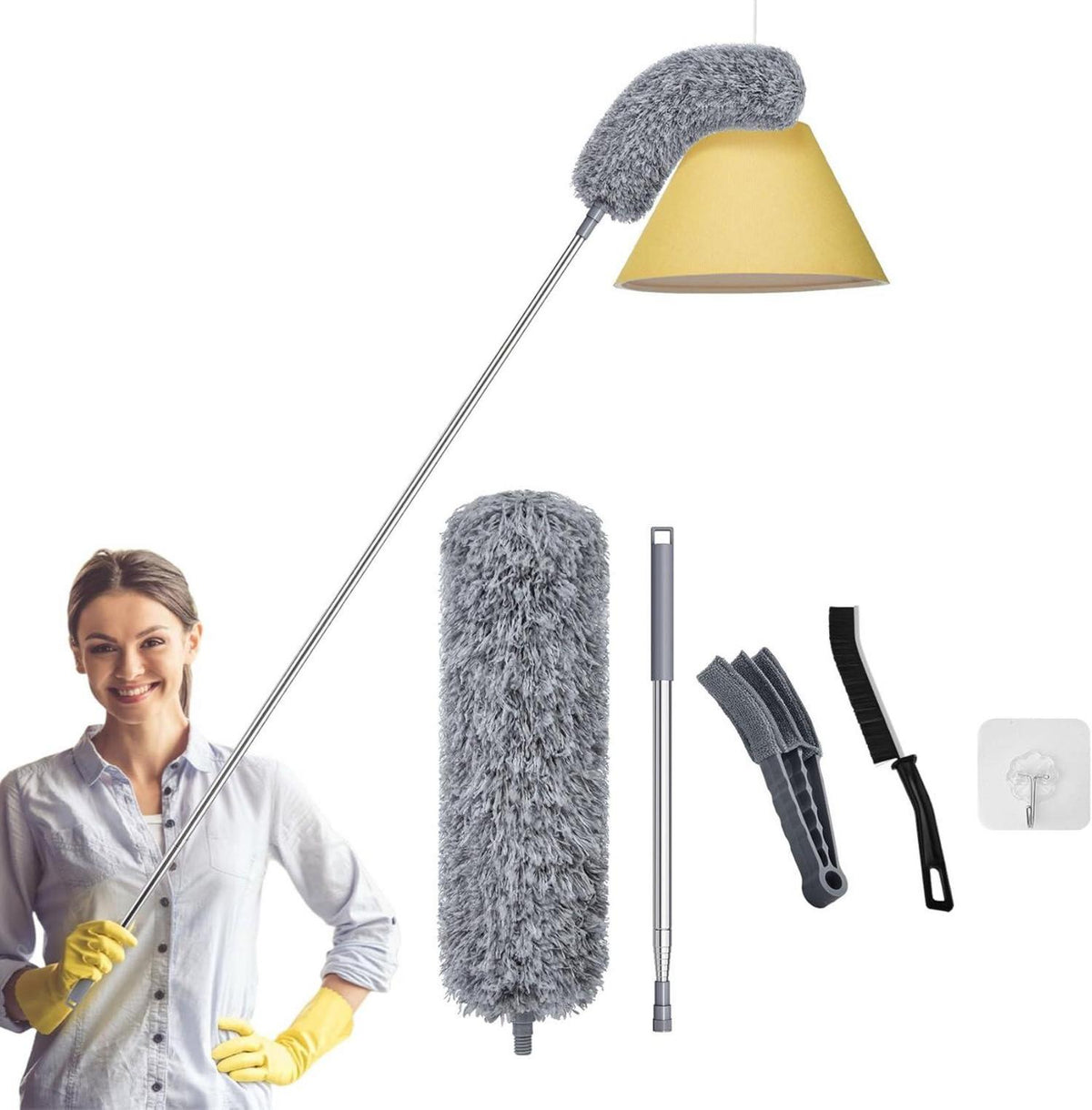 Teleskop Staubwedel Set 5-teilig Waschbar 250cm - Staubwischer für