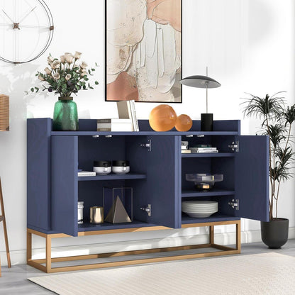Modernes Sideboard mit 4 Türen – Blau, Minimalistisch & Vielseitig