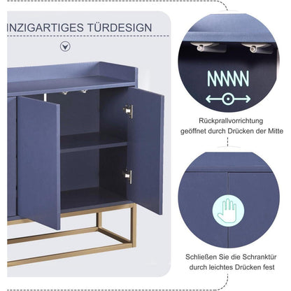 Modernes Sideboard mit 4 Türen – Blau, Minimalistisch & Vielseitig