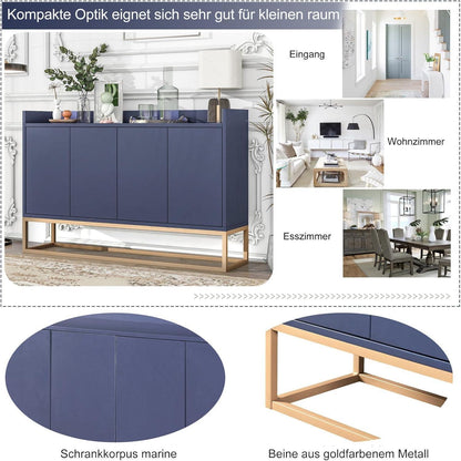 Modernes Sideboard mit 4 Türen – Blau, Minimalistisch & Vielseitig