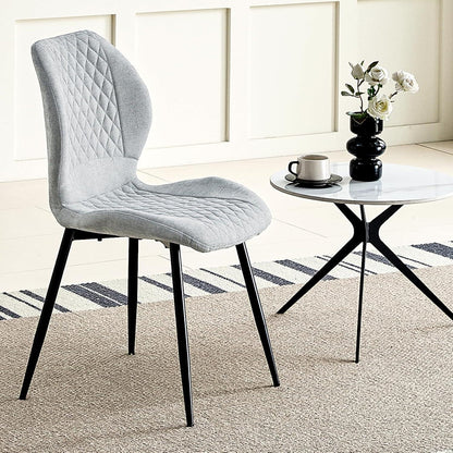 Gepolsterte Esszimmerstühle Set 4 – Grau, Modern & Ergonomisch