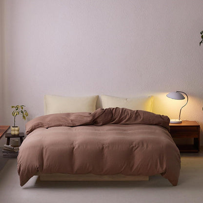 Musselin Bettwäsche-Set 240x220 cm, Kaffeefarbe