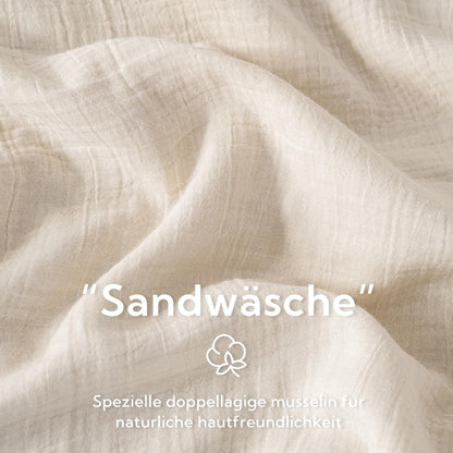 Bettwäsche-Set Doppelte Baumwolle Hellbeige 220x240 cm