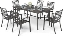 Gartenmöbel Set Metall Wetterfest 6er Set Stühle Tisch 4cm Schirmloch