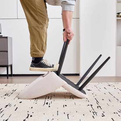 4er-Set Esszimmerstühle mit Cordbezug, Beige