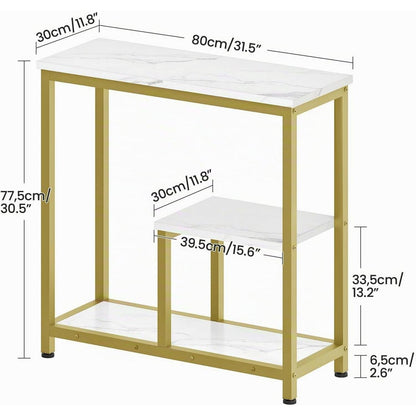 Moderner Konsolentisch mit Marmoroptik & Goldrahmen