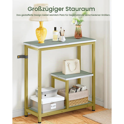 Moderner Konsolentisch mit Marmoroptik & Goldrahmen
