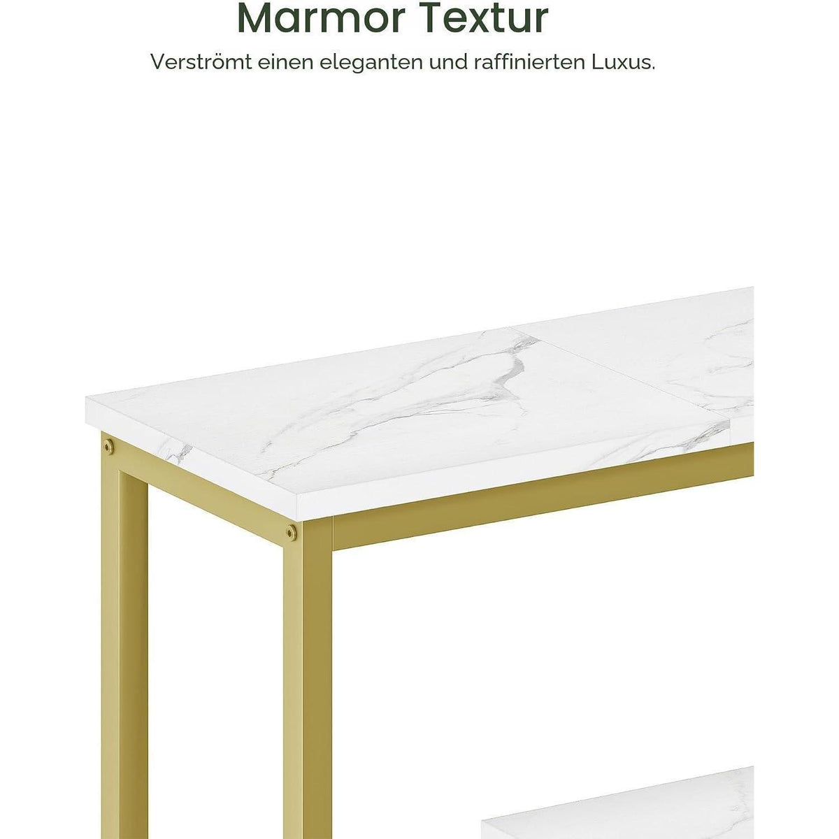 Moderner Konsolentisch mit Marmoroptik & Goldrahmen