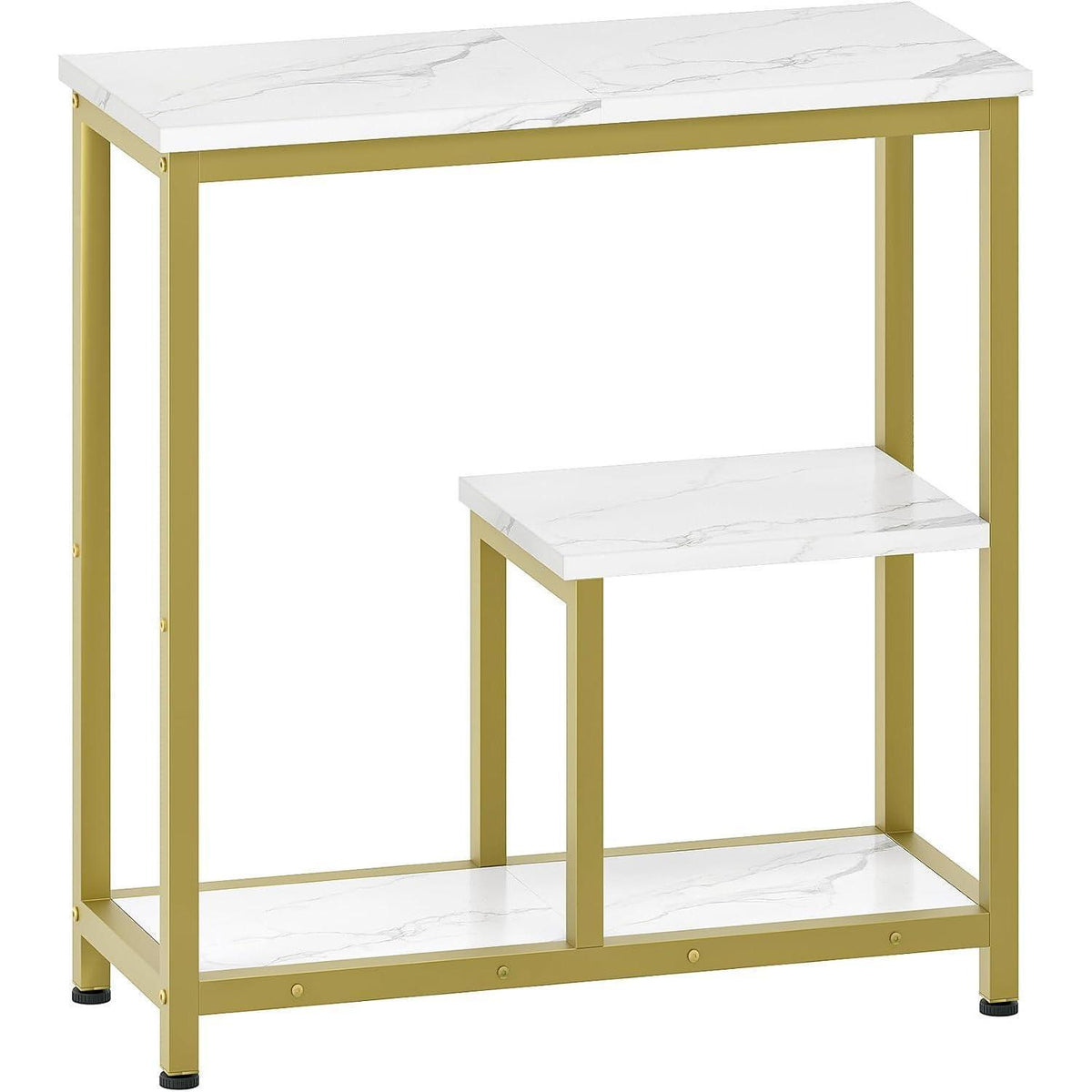 Moderner Konsolentisch mit Marmoroptik & Goldrahmen