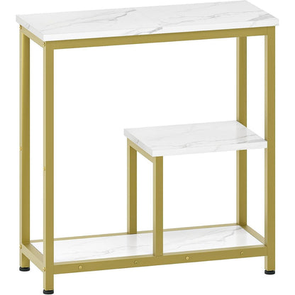 Moderner Konsolentisch mit Marmoroptik & Goldrahmen