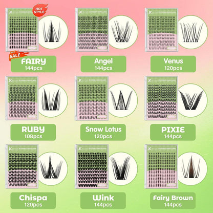 Venus Lash Clusters Kit – 120 Wimpern für natürlichen Look