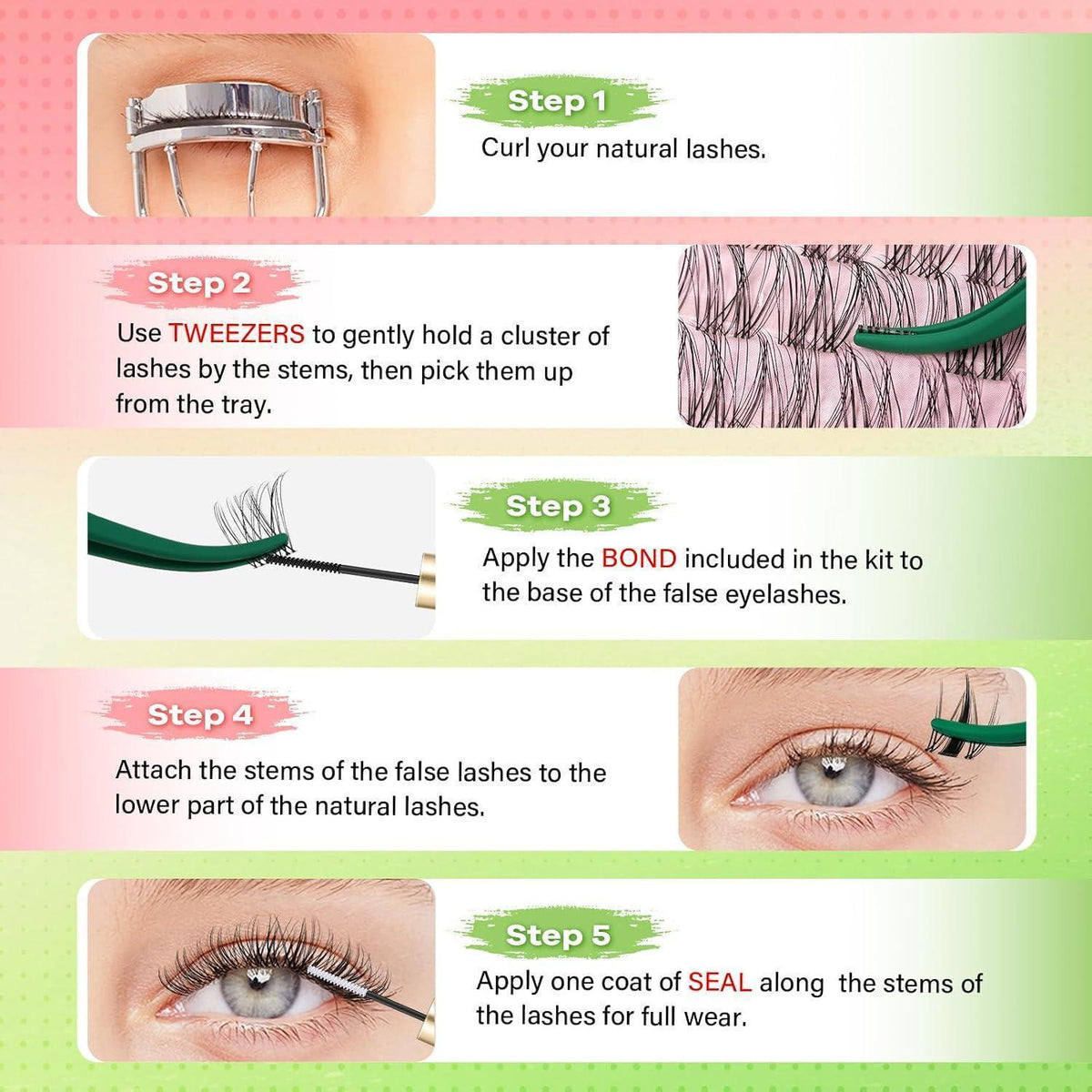 Venus Lash Clusters Kit – 120 Wimpern für natürlichen Look