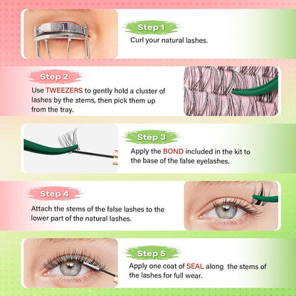 Venus Lash Clusters Kit – 120 Wimpern für natürlichen Look