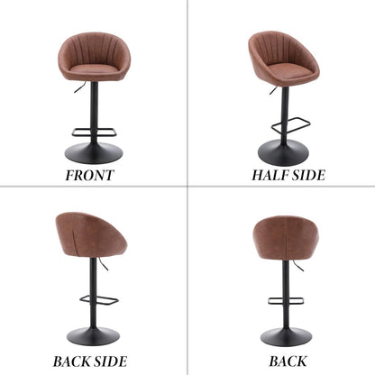 Gepolsterte Barhocker 2er Set, Höhenverstellbar & Drehbar