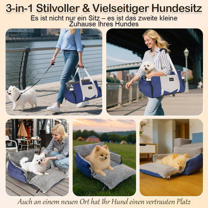 3-in-1 Hundesitz Auto & Reisebett – Komfort & Sicherheit für kleine Hunde