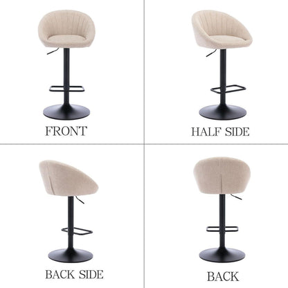 Gepolsterte Barhocker 2er Set, Höhenverstellbar & Drehbar