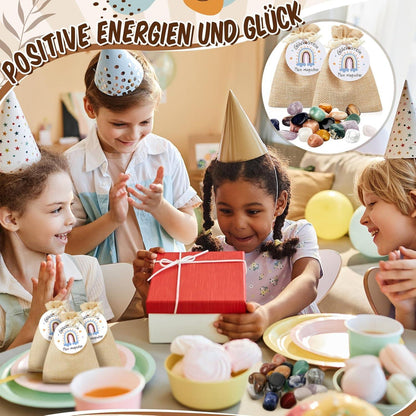 12 Glückssteine Set für Kinder – Mitgebsel Taufe & Geburtstag