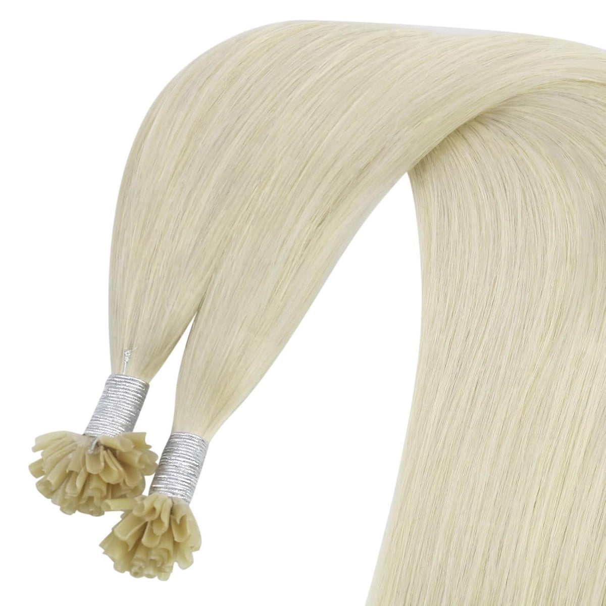 Echthaar Bondings Platinblond - 60cm, 50g, U-Tip