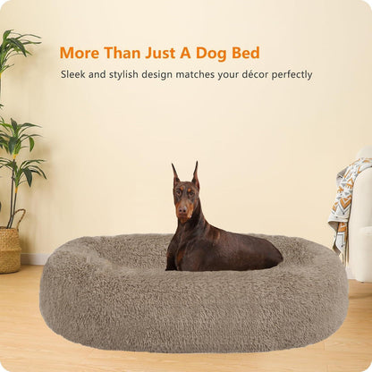Orthopädisches Hundebett rund, Kamelbraun, 120 cm Ø