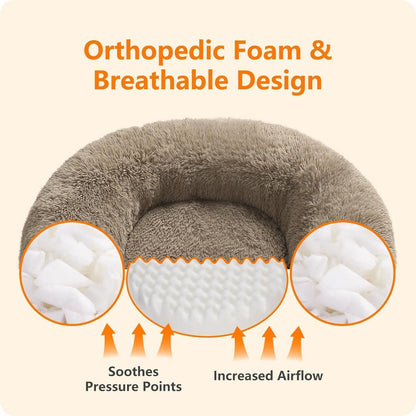Orthopädisches Hundebett rund, 90 cm, Kamelbraun