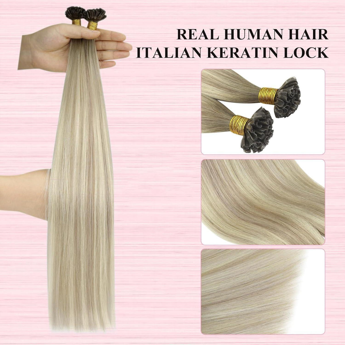 Echthaar Extensions Bonding Ombre 60cm – 50g U-Tip