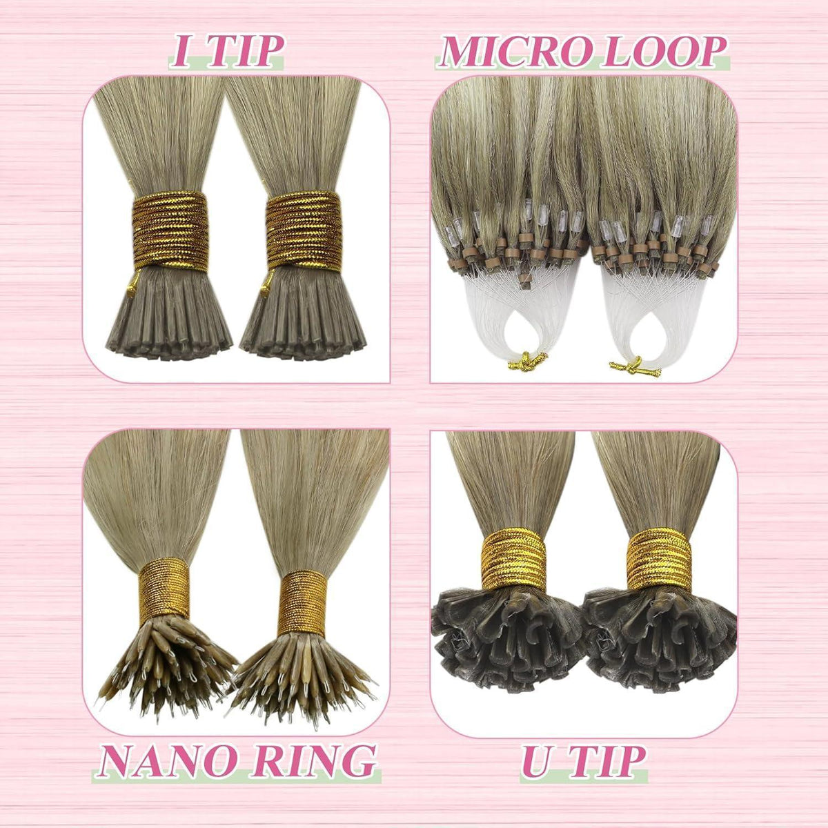 Echthaar Extensions Bonding Ombre 60cm – 50g U-Tip