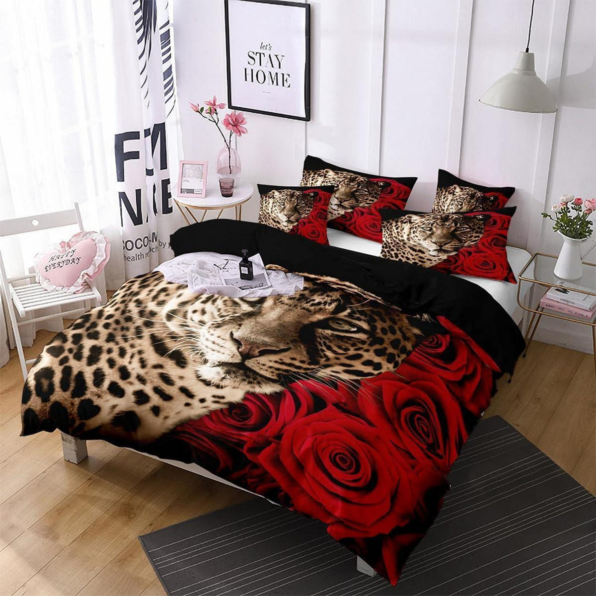 Leoparden Bettwäsche Set 135x200cm – 3D Mikrofaser für Jungen