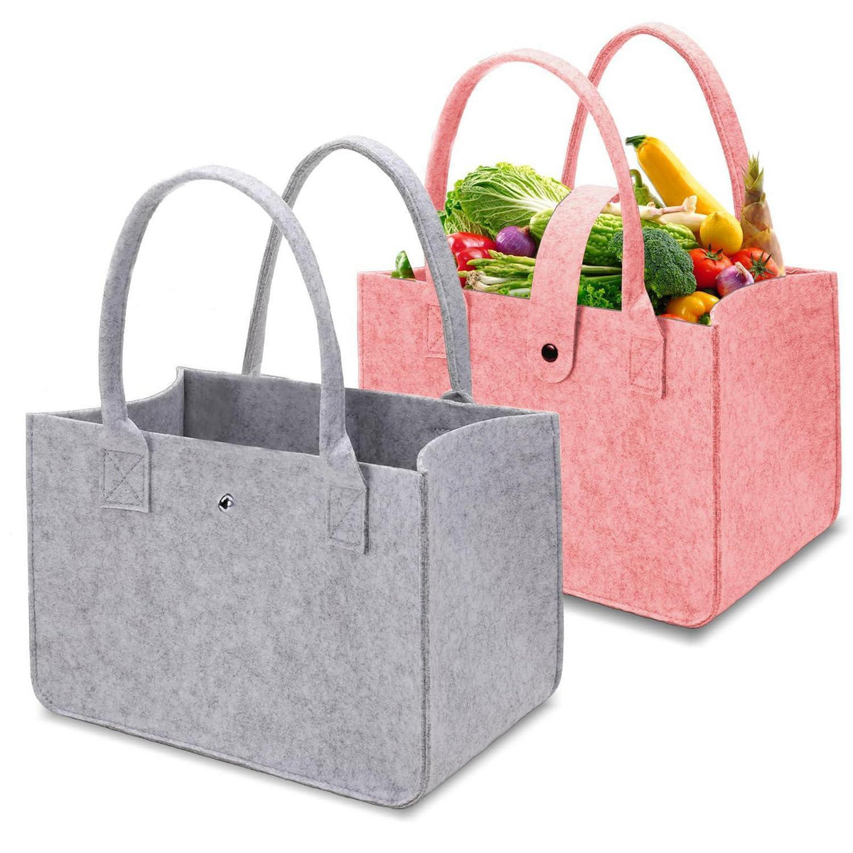 Filztasche Shopper – Faltbar, Rosa Grau, Große Kapazität