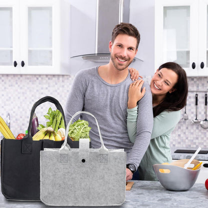 Filztasche Shopper – Faltbar, Rosa Grau, Große Kapazität