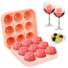 Silikon Eiswürfelform Rosen-Design mit Deckel – BPA-frei Rosa