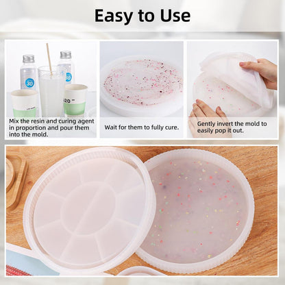 Silikonform Tablett Set für Epoxidharz & Gießformen