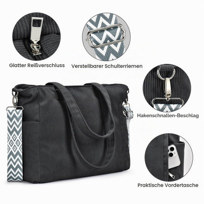 Oscaurt Cord Tote Bag Damen Umhängetasche Crossbody - Bild 5