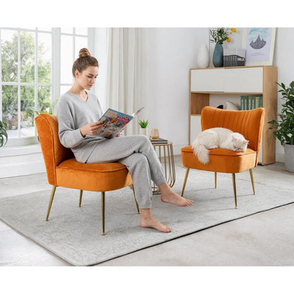 Samt Loungesessel Orange – Modern & Bequem