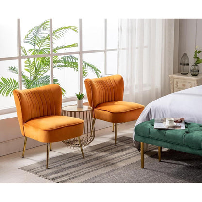 Samt Loungesessel Orange – Modern & Bequem