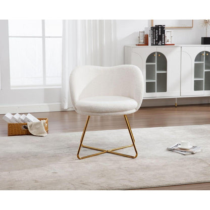 Weißer Kunstfell Sessel – Modern & Bequem für Wohnzimmer