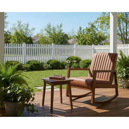 Schaukelstuhl Holz mit Armlehnen – Bequemer Retro Sessel Braun