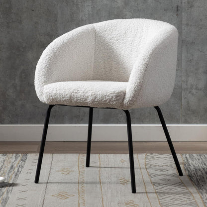 Weißer Kunstfell Sessel – Modern & Bequem Loungesessel
