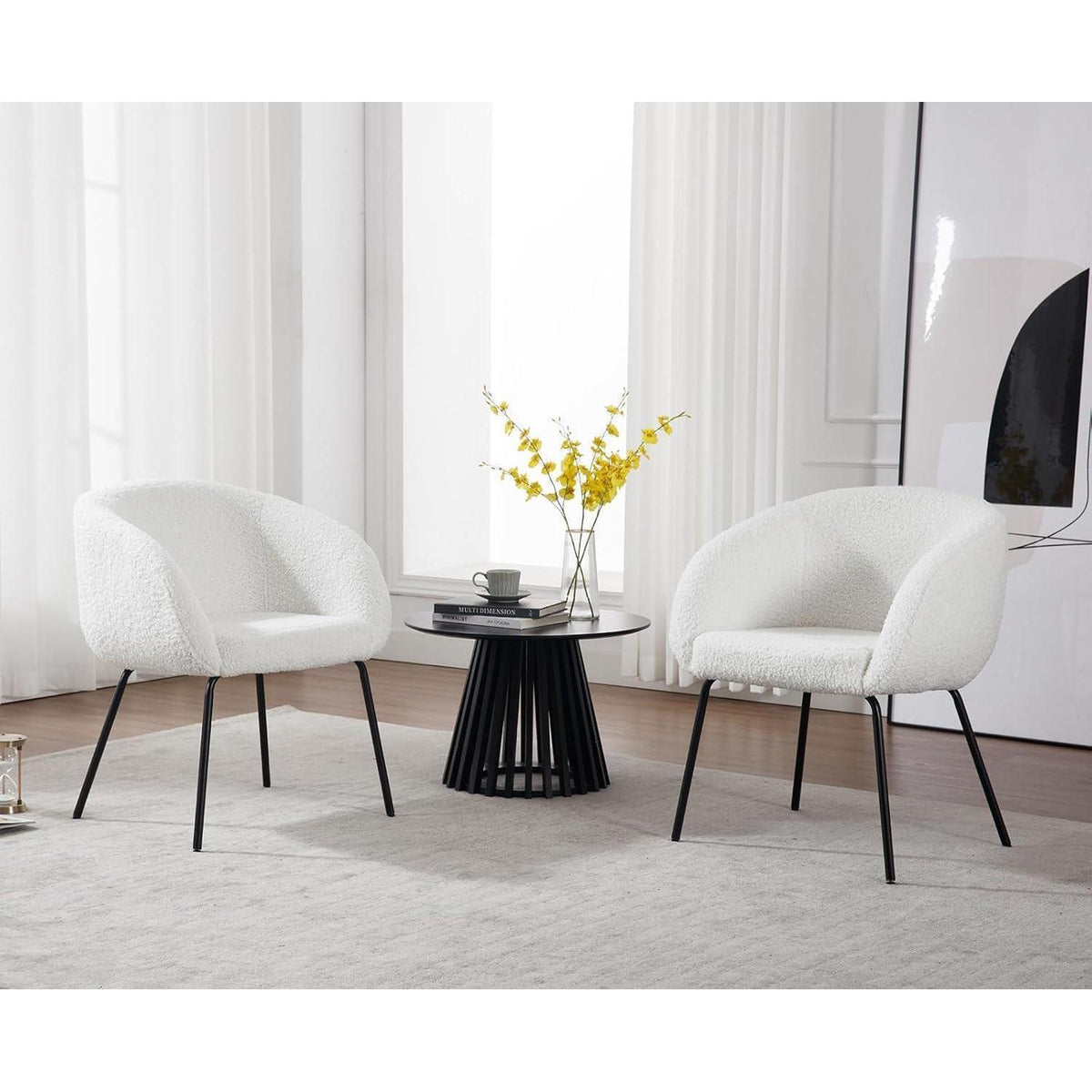 Weißer Kunstfell Sessel – Modern & Bequem Loungesessel