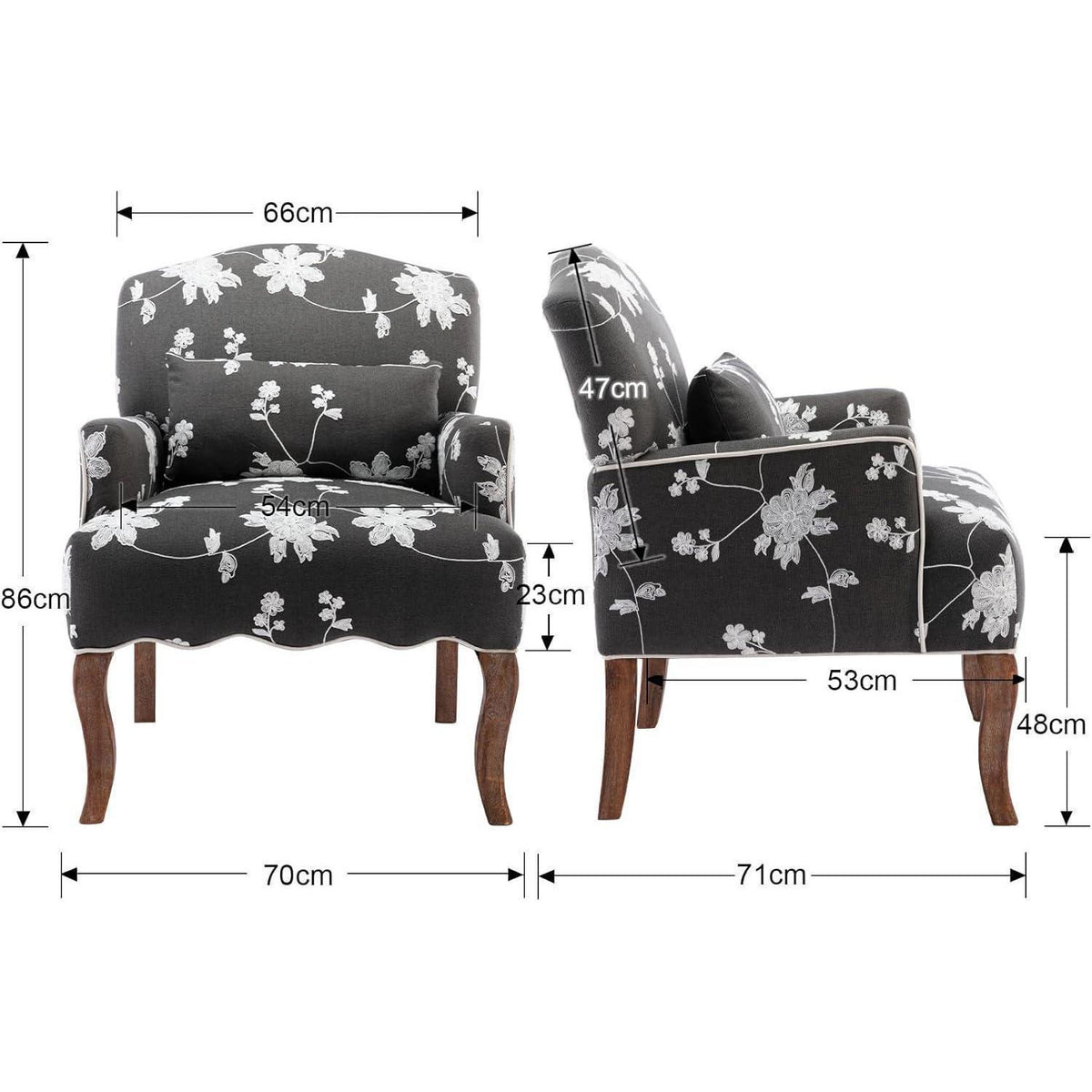 Vintage Sessel mit Armlehne & Blumenmuster – Bequemer Loungesessel