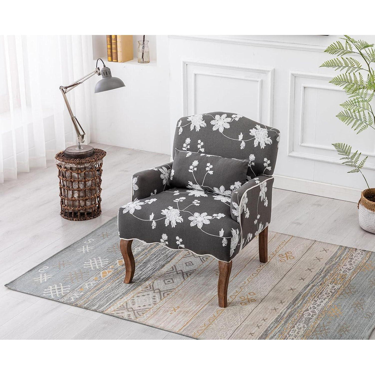 Vintage Sessel mit Armlehne & Blumenmuster – Bequemer Loungesessel