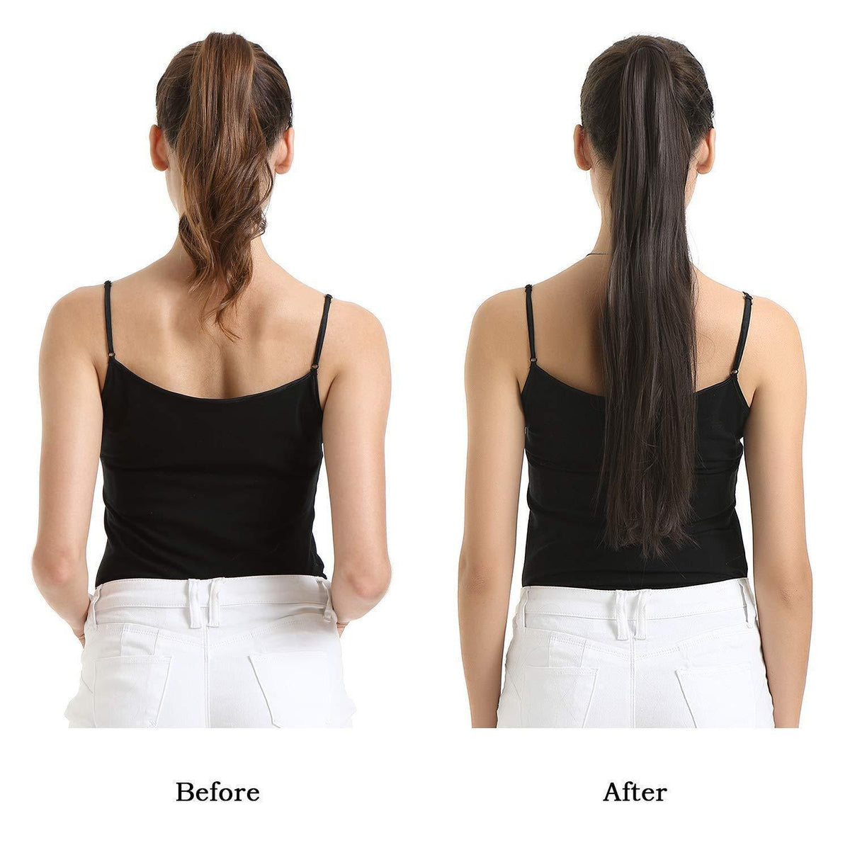 Glatter Pferdeschwanz Extension 66cm Blond Highlights