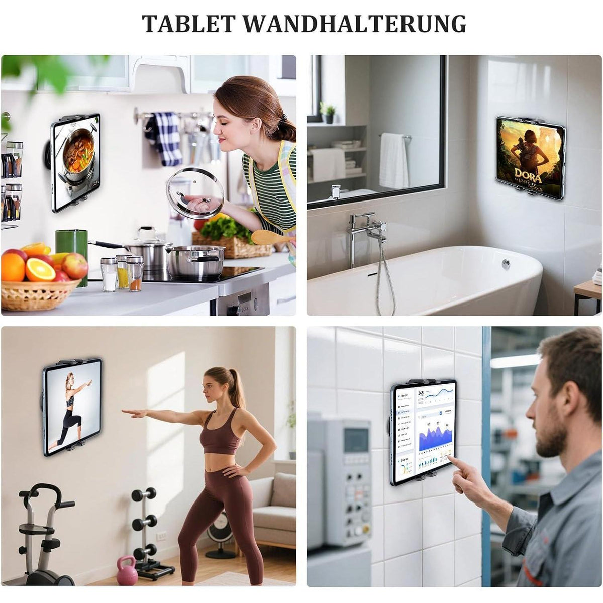 Tablet Wandhalterung Klebebasis 360° Drehbar Universal