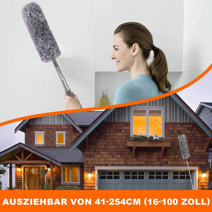Staubwedel Teleskop Waschbar Mikrofaser Grau 7 Stück
