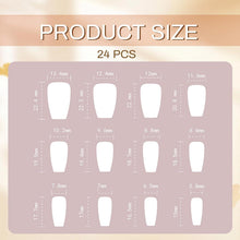 24x Medium Sargform French Press on Nägel mit Bow Charms