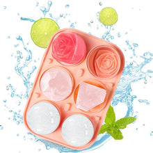 Silikon Eiswürfelform Groß Rosa - 6 Eiswürfel für Drinks